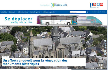 Site internet des Pays de la Loire